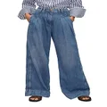 PLNOTME Women's High Waisted Wide Leg Jeans Baggy Mom Casual Denim Pants, Blue, 12