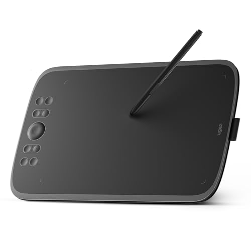UGEE Upgrade M908 10x6.25Drawing Tablet,Graphics Tablet with 8 Hot Keys & Scroll Wheel,Battery Free Stylus of 16K Levels Pressure Sensitivity Drawing Pad Compatible with Windows/Mac/Android Art Tablet