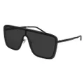 SAINT LAURENT SL 364 MASK shape Sunglasses + Bundle with eSHADES Luxury Eyewear Kit, Black W/ Black ( 99mm ), 99mm