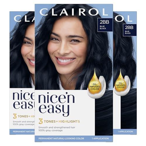 Clairol Nice'N Easy Hair Color Crème, 2BB Blue Black, Pack of 3 (Packaging May Vary)