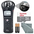Zoom H1n Digital Handy Portable Recorder and 16GB Accessory Bundle with AAA Batteries and Fibertique Cloth