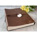 LEATHERKIND Personalised Capri Leather Photo Album Chocolate, Large Classic Style Pages - Handmade in Italy