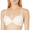 Calvin Klein Women's Perfectly Fit Iris Lace Lightly Lined Full Coverage Bra, Ivory, 34A