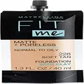 Maybelline New York Fit Me Matte + Poreless Liquid Foundation, Pouch Format, 228 Soft Tan, 1.3 Ounce