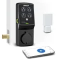 Lockly Secure Pro, Wi-Fi Smart Deadbolt, Keyless Entry Door Lock, PIN Genie® Keypad, 3D Biometric Fingerprint Sensor, Auto Lock - Matte Black (PGD728WYMB) - Left Fingerprint Edition