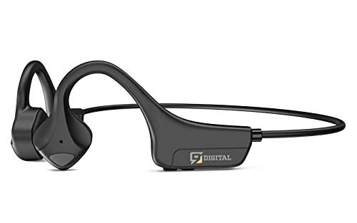 Bone Conduction Headphones Bluetooth 5.0,Wireless Open Ear Headphones with Built-in Mic,Waterproof Earphones,Sweatproof Sports Headset for Running,Cycling,Hiking,Gym,Climbing & Driving(Black)