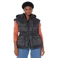 Levi's Women's Quilted Megan Hooded Puffer Jacket, Black Vest, X-Small