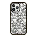 Casetify Impact Case for iPhone 13 Pro Compatible with Magsafe - Funny Doodle Kitty Cats Pattern - Clear Black