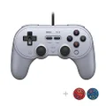 8Bitdo Pro 2 Wired Controller with Customize Back Buttons & Modifiable Vibration for Switch, Steam Deck, PC Windows and Raspberry Pi (Gray Edition)