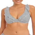 Freya Women's Standard Jewel Cove Underwire High Apex Bikini Top, Stripes Black, 30GG