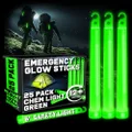 Green Glow Sticks Emergency Chem Lights (6", 25 Pack) Military Grade 12 Hour Bulk Tactical Light Sticks for Survival Gear, Camping, Power Outages