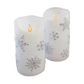 LumaBase 92102 Battery Operated Wax LED Candles, Snowflake - Set of 2