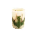 Lumabase Battery Operated Wax LED Candles - Pine Needle, Cream, Set of 2, 92502