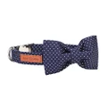 (L, Blue Point) - Lionet Paws Dog And Cat Collar With Bowtie ,Soft And Comfortable ,Adjustable Collar