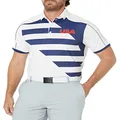 adidas Golf Men's USA Recycled Polyester Golf Polo Shirt, White/Dark Blue, XX-Large