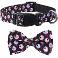 Halloween Dog Collar with Removable Cute Bow Tie Adjustable Pet Collars