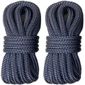 Rainier Supply Co Dock Lines - 2 Pack 15' Double Braided Nylon Dock Line/Mooring Lines - 15' x 3/8" with 12" Eyelet, Navy Blue