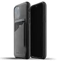 Mujjo Full Leather Wallet Case for iPhone 11 Pro - Premium Genuine Leather, Natural Aging Effect | Pocket for 2-3 Cards, Wireless Charging (Black)