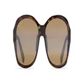 Maui Jim Women's Koki Beach Asian Fit Cat-Eye Sunglasses, Olive Tortoise/HCL Bronze Polarized, Medium