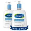 Face Wash by CETAPHIL, Hydrating Gentle Skin Cleanser for Dry to Normal Sensitive Skin, NEW 16 oz 2 Pack, Fragrance Free, Soap Free and Non-Foaming