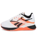 Reebok Women's Nano X4 Sneaker, Footwear White/Black/Orange Flare, 6.5