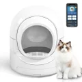 Muhub Automatic Cat Litter Box Self Cleaning, Smart Cat Litter Box APP Control/Odor Removal/Safety Protection for Multiple Cats(White)