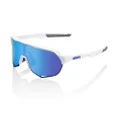 100% S2 Sport Performance Cycling Sunglasses (Matte White - HiPER Blue Multilayer Mirror Lens)