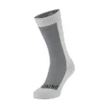 SEALSKINZ Unisex Waterproof Cold Weather Mid Length Sock, Grey, Large