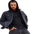 GAP Men's Icon Denim Jacket, Black Wash, Medium