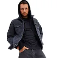 GAP Men's Icon Denim Jacket, Black Wash, Medium