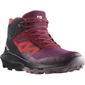 Salomon Women's Outpulse Mid Gore-tex Hiking Boots Trail Running Shoe, Grape Wine/Vanilla Ice/Poppy Red, 9