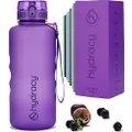 Hydracy Water Bottle with Time Marker -Large Half Gallon 64 oz BPA Free Bottle & No Sweat Sleeve -Leak Proof Gym Bottle with Fruit Infuser Strainer & Times to Drink -Ideal Gift for Sports & Outdoors