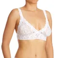 hanky panky Womens Signature Lace Crossover Bralette in White Size Medium