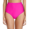 Tempt Me Women Pink High Waisted Bikini Bottoms Retro Tummy Control Swimsuit Bottoms L