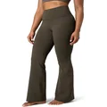 Colorfulkoala Women's Dreamlux Workout Flared Leggings High Waisted Wide Leg Bootcut Yoga Pants 29.5" / 31.5" Inseam, Major Brown, X-Small