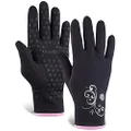 TrailHeads Women's Power Stretch Touchscreen Running Gloves - black/fast pink (large)