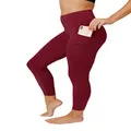 90 Degree By Reflex Power Flex Yoga Pants - High Waist Squat Proof Ankle Leggings with Pockets for Women - Royal Kir - Small