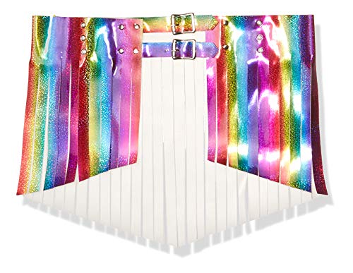 Daisy Corsets Women's Rainbow Glitter Fringe Mini Skirt, Medium
