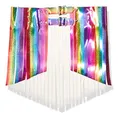 Daisy Corsets Women's Rainbow Glitter Fringe Mini Skirt, Medium