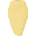 H&C Women Premium Nylon Ponte Stretch Office Pencil Skirt Made Below Knee Made in The USA, 1073t-yellow, X-Large