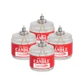 CandleLife Emergency Survival Candle (Set of 4) - 115 Hours Long Lasting Burning Time - Great Source of Light for Blackout, Camping, Fishing and Hunting - Smoke & Odor-Free | Clear Mist