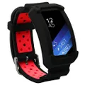 Wonlex Band for Samsung Gear Fit2 / Fit2 Pro, Silicone Replacement Watch Bands Strap Compatible with Galaxy Gear Fit2 -R360 & Fit 2 Pro for Women & Men (Black/Red)