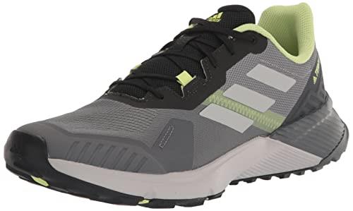 adidas Men's Terrex Soulstride Trail Running Shoes, Grey/Grey/Pulse Lime, 11 US
