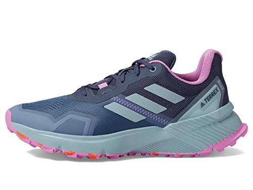 adidas Women's Terrex Soulstride Trail Running Shoe, Wonder Steel/Magic Grey Metallic/Pulse Lilac, 5