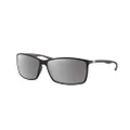 Ray-Ban Men's Rb4179 Liteforce Square Sunglasses, Matte Black/Polarized Grey Mirrored Gradient Silver, 62 mm