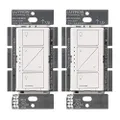 Lutron Caseta Smart Lighting Dimmer Switch for Wall and Ceiling Lights | PD-6WCL-WH | White (2-Pack)