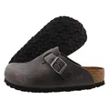Birkenstock Men's Boston Soft Footbed Clog Iron Oiled Leather Size 42 M EU