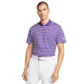 Nike Mens Dri-fit Victory Stripe Polo (Purple/White, L)