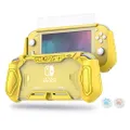 Switch Lite Protective Case for Nintendo, LeyuSmart Daily Gift (Ergonomic/Sturdy/Full Protection) Gift Idea with HD Screen Protector & Thumb Grip Caps for Family Happy Hours, Yellow