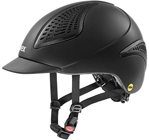 uvex exxential II MIPS Horse Riding Helmet for Women & Men, Black mat, S-M - Adjustable Helmet with Integrated MIPS System